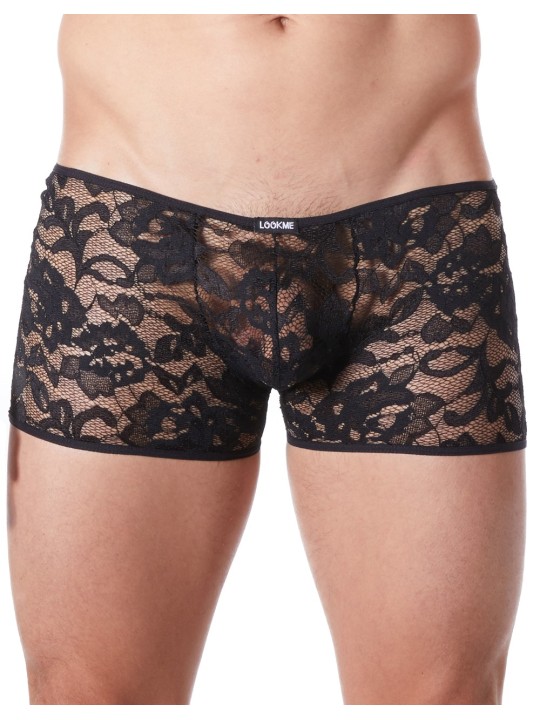 Grossiste lingerie homme : boxer noir dentelle