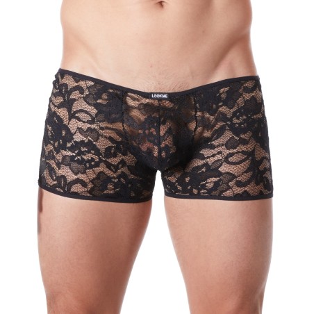 Grossiste lingerie homme : boxer noir dentelle