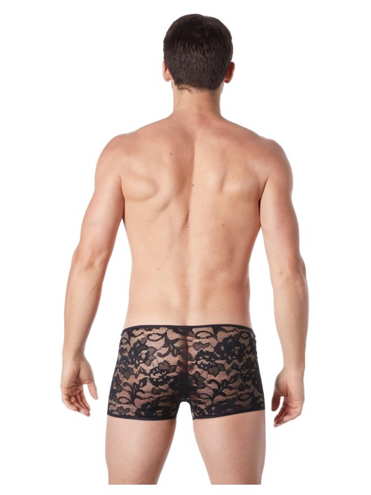 Grossiste lingerie homme : boxer noir dentelle