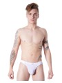 Grossiste lingerie homme : string blanc extensible