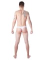 Grossiste lingerie homme : string blanc extensible