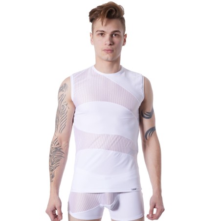 Fournisseur lingerie homme dropshipping : t-shirt débardeur blanc