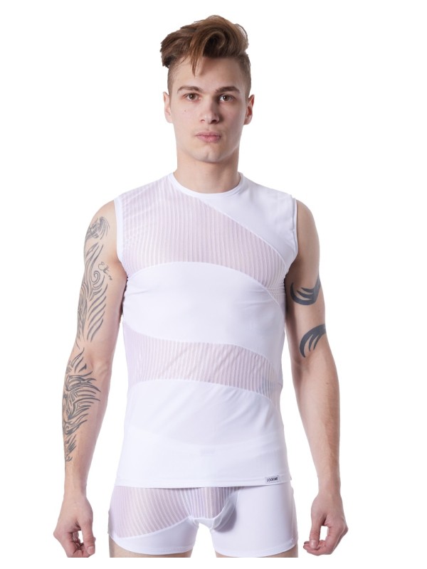 Fournisseur lingerie homme dropshipping : t-shirt débardeur blanc