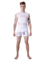 Fournisseur lingerie homme dropshipping : t-shirt débardeur blanc