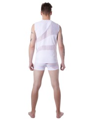 Fournisseur lingerie homme dropshipping : t-shirt débardeur blanc