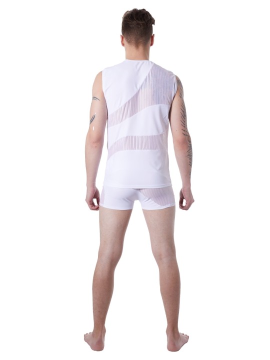 Fournisseur lingerie homme dropshipping : t-shirt débardeur blanc