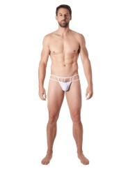 Fournisseur lingerie homme : string blanc avec ornements