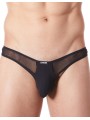 Grossiste lingerie homme : string noir avec résille