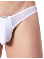 Fournisseur lingerie homme : string blanc avec résille