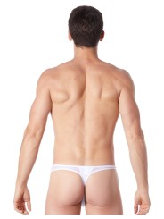 Fournisseur lingerie homme : string blanc avec résille