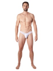 Fournisseur lingerie homme : string blanc avec résille