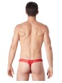 Fournisseur lingerie homme : string rouge avec résille