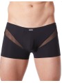 Grossiste lingerie homme : boxer noir avec bandes résille