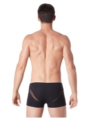 Grossiste lingerie homme : boxer noir avec bandes résille