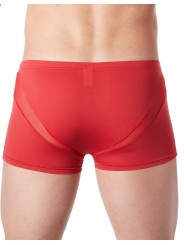 Fournisseur lingerie homme : boxer rouge avec bandes résille