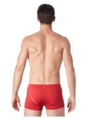 Fournisseur lingerie homme : boxer rouge avec bandes résille