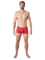 Fournisseur lingerie homme : boxer rouge avec bandes résille