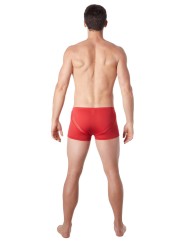 Fournisseur lingerie homme : boxer rouge avec bandes résille