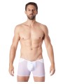 Grossiste sous vêtement homme : boxer blanc transparent bande cuir