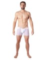 Grossiste sous vêtement homme : boxer blanc transparent bande cuir