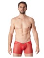 Fournisseur sous vêtement homme : boxer rouge transparent bande cuir