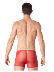 Fournisseur sous vêtement homme : boxer rouge transparent bande cuir