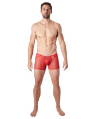 Fournisseur sous vêtement homme : boxer rouge transparent bande cuir