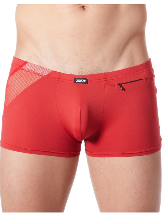 Fournisseur sous vêtement homme : boxer rouge bandes résille