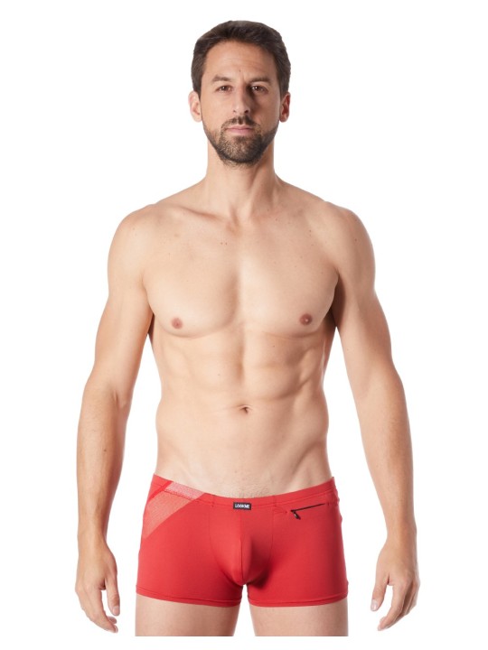 Fournisseur sous vêtement homme : boxer rouge bandes résille