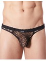 Grossiste sous vêtement homme : string noir filet irrégulier