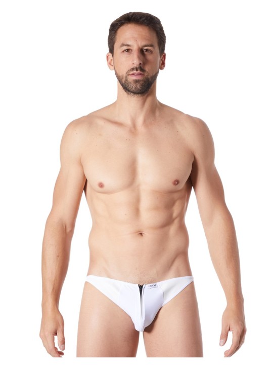 Grossiste Look Me dropshipping : slip brief blanc fermeture éclair