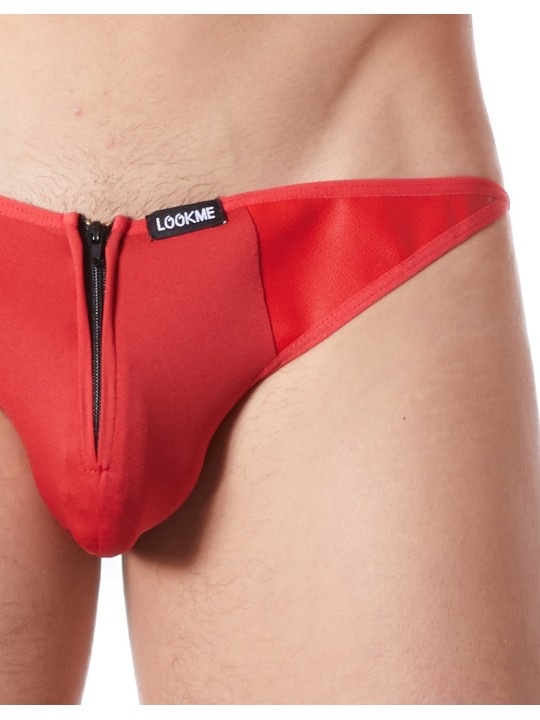 Fournisseur Look Me dropshipping : slip brief rouge fermeture éclair