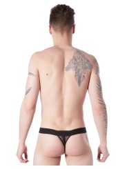 Grossiste lingerie homme Look Me : string noir camouflage armée