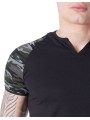 Grossiste lingerie homme Look Me : T-shirt noir camouflage armée