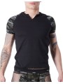 Grossiste lingerie homme Look Me : T-shirt noir camouflage armée