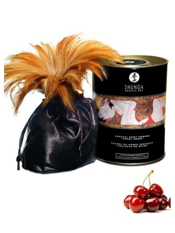 Fournisseur Shunga : poudre comestible de massage cerise