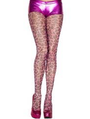 Grossiste lingerie : collant rose résille guépard