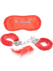 Grossiste accessoires couple plume menottes rouge loup