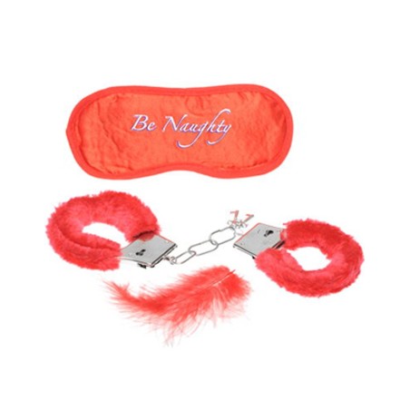 Grossiste accessoires couple plume menottes rouge loup