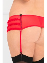 Grossiste lingerie dropshipping : porte-jarretelles string grande taille rouge