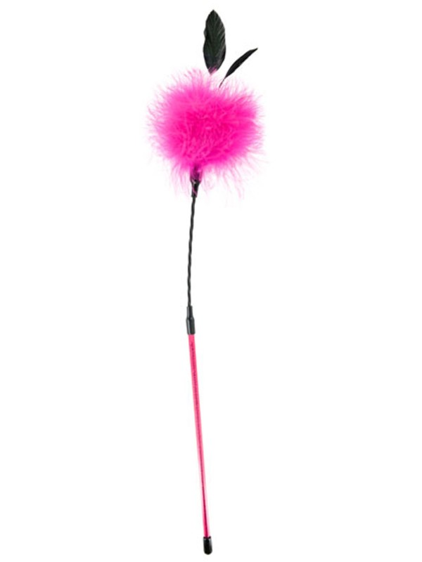 Grossiste dropshipping cravache rose pompon et plume