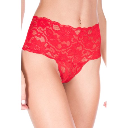 Grossiste Music Legs : tanga string rouge taille haute