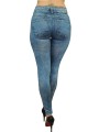 Grossiste mode : legging bleu style jean délavé