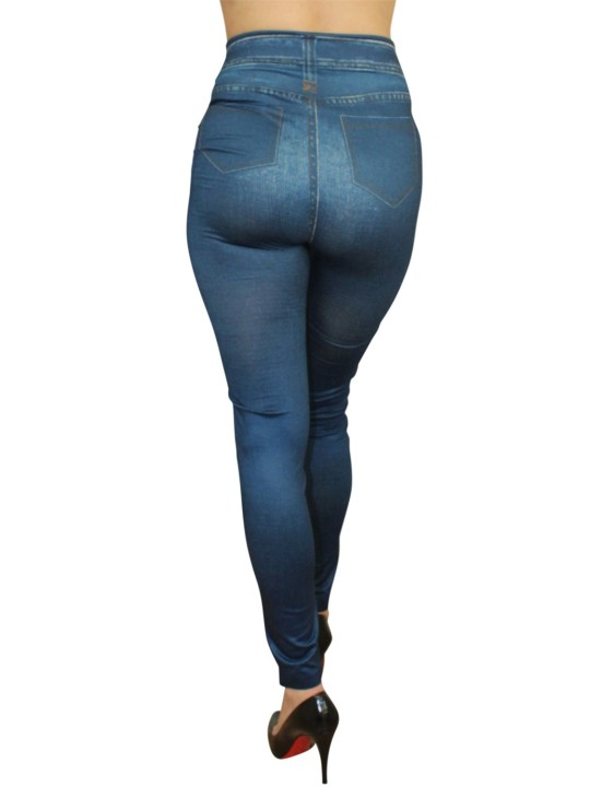 Grossiste dropshipping mode : legging bleu façon jean neuf