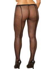 Fournisseur Dreamgirl : Collant grande taille couture nylon noir fine résille