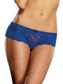 Grossiste lingerie shorty bleu ouvert en dentelle