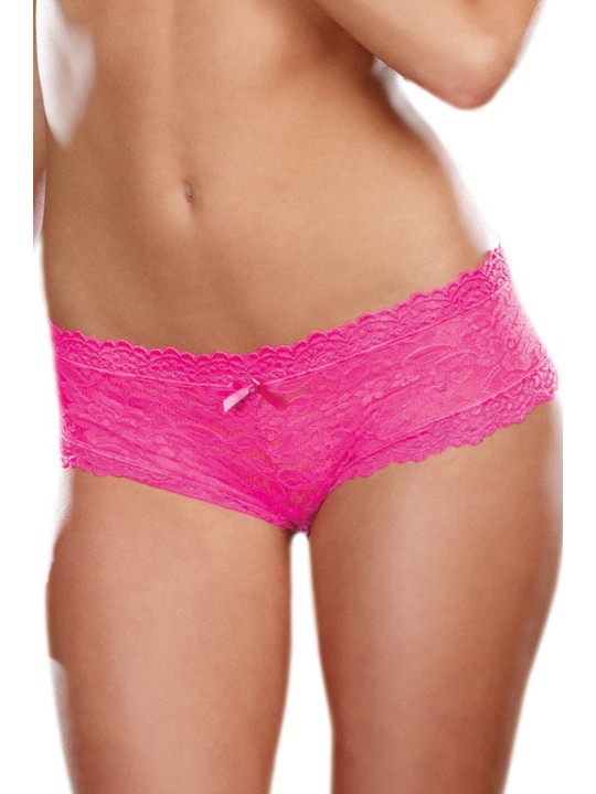 Fournisseur shorty rose taille basse en dentele