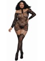 Grossiste lingerie bodystocking grande taille reversible resille