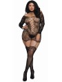 Grossiste lingerie bodystocking grande taille reversible resille