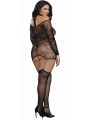 Grossiste lingerie bodystocking grande taille reversible resille